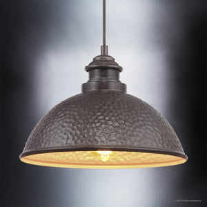 A unique UHP1172 Hammered Outdoor Pendant Light with a gorgeous hammered finish, 8