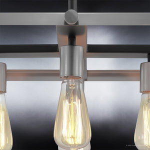 A unique and luxurious lamp, the UHP2753 Modern Farmhouse Chandelier from the Messina Collection, hangs elegantly from a metal fixture.