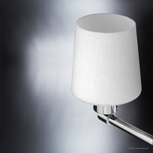 An Urban Ambiance UHP2874 Industrial Chic lighting fixture with a unique white shade on a black background.