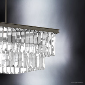 A unique UHP2884 Cosmopolitan Chandelier from Urban Ambiance hanging on a black background.