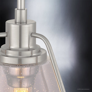 An UHP2990 Industrial Pendant Light with a beautiful clear glass shade.