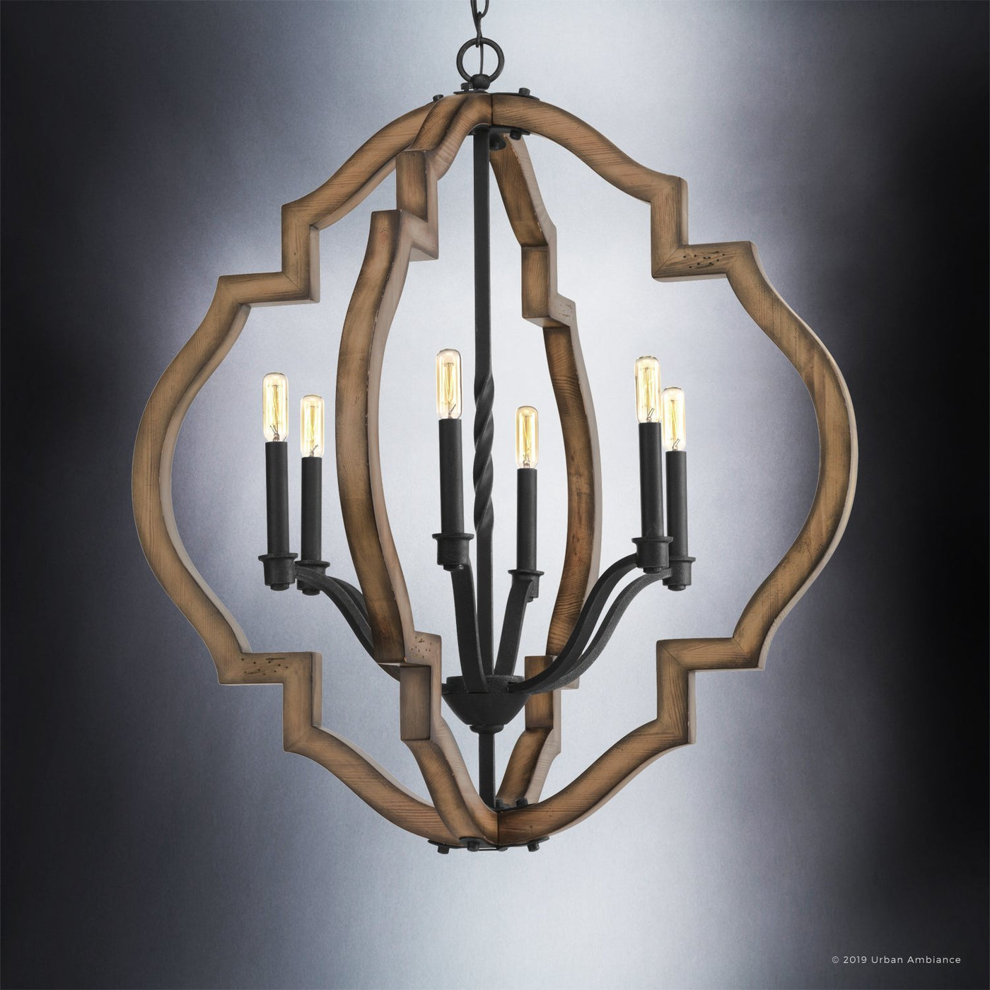 Uhp3031 Rustic Chandelier 32 1 2 X 30